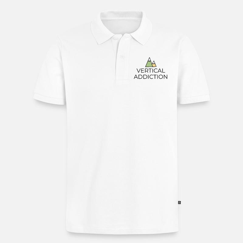 Vertical Addiction - Design mit Bergspitzen - Männer Premium Bio Polo Shirt - Weiß