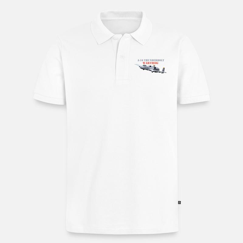A-10 Thundertbolt - Polo bio Premium Homme - blanc