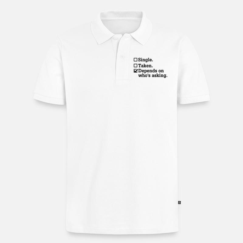 Single? - Junggesellenabschied Party Crew - Männer Premium Bio Polo Shirt - Weiß