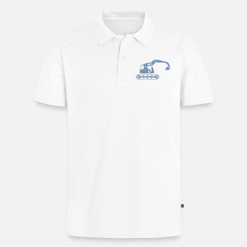 Bagger Baggerfahrer Baugeräteführer – - Männer Premium Bio Polo Shirt - Weiß