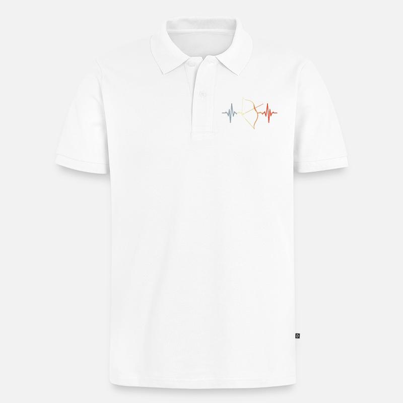 Cardiogramme d’arc composite - Polo bio Premium Homme - blanc