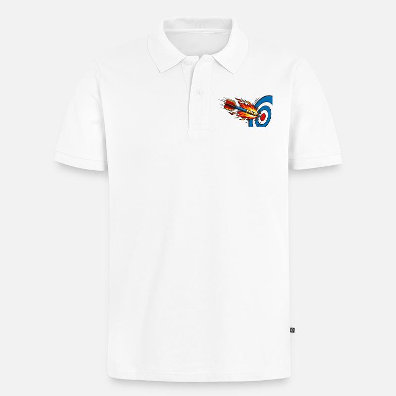 Fléchette Cible de Feu Cible - Polo bio Premium Homme - blanc
