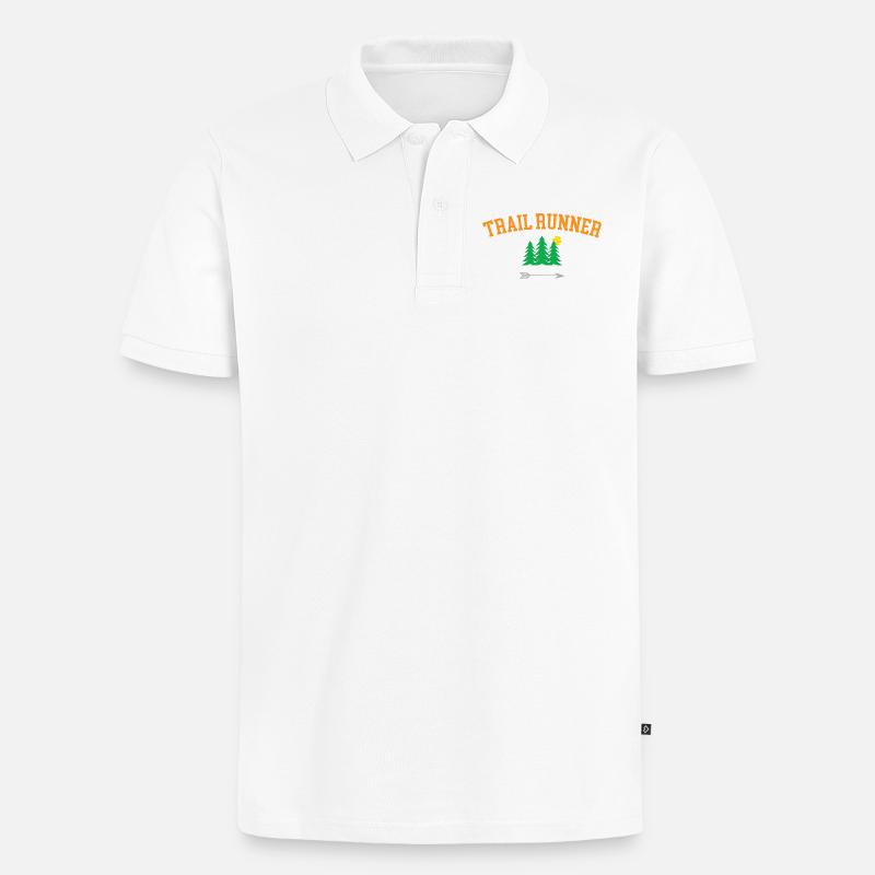 Trailrunner - Männer Premium Bio Polo Shirt - Weiß