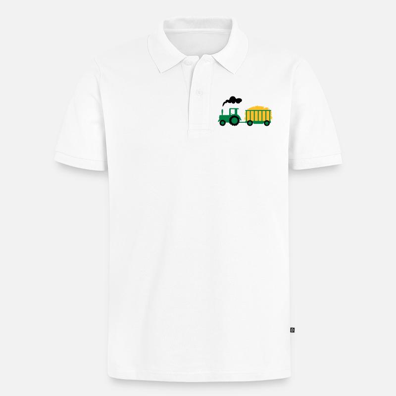 traktor kind geschenk - Männer Premium Bio Polo Shirt - Weiß