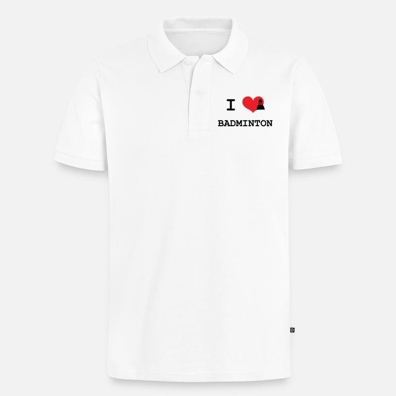 j'aime le badminton - Polo bio Premium Homme - blanc