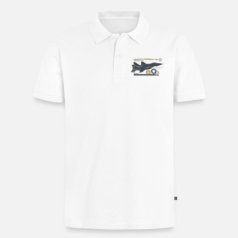 Jetgear Technikumflug Muster - Männer Premium Bio Polo Shirt - Weiß