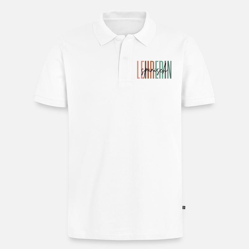 Lehrerin Spanisch Spanischlehrerin Geschenk - Männer Premium Bio Polo Shirt - Weiß