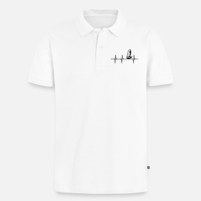 Windsurfer EKG - Männer Premium Bio Polo Shirt - Weiß