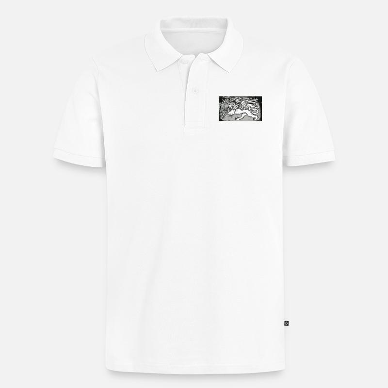 Ein Greif in grau - Männer Premium Bio Polo Shirt - Weiß