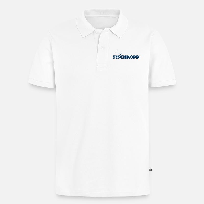 Fischkopp - Männer Premium Bio Polo Shirt - Weiß