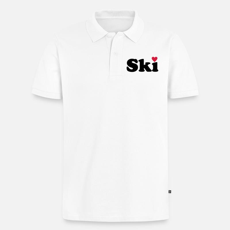 Ski - Männer Premium Bio Polo Shirt - Weiß