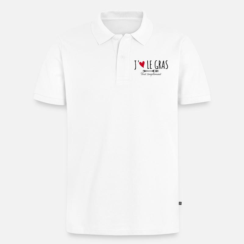 J'aime le gras tout simplement - Polo bio Premium Homme - blanc