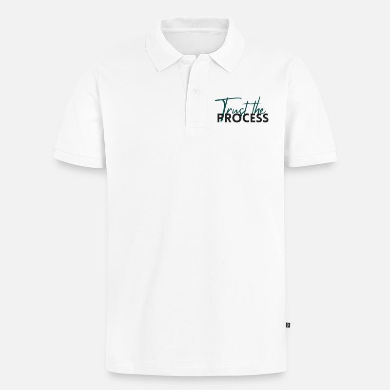 Trust The Process - Motivation Statement - Männer Premium Bio Polo Shirt - Weiß