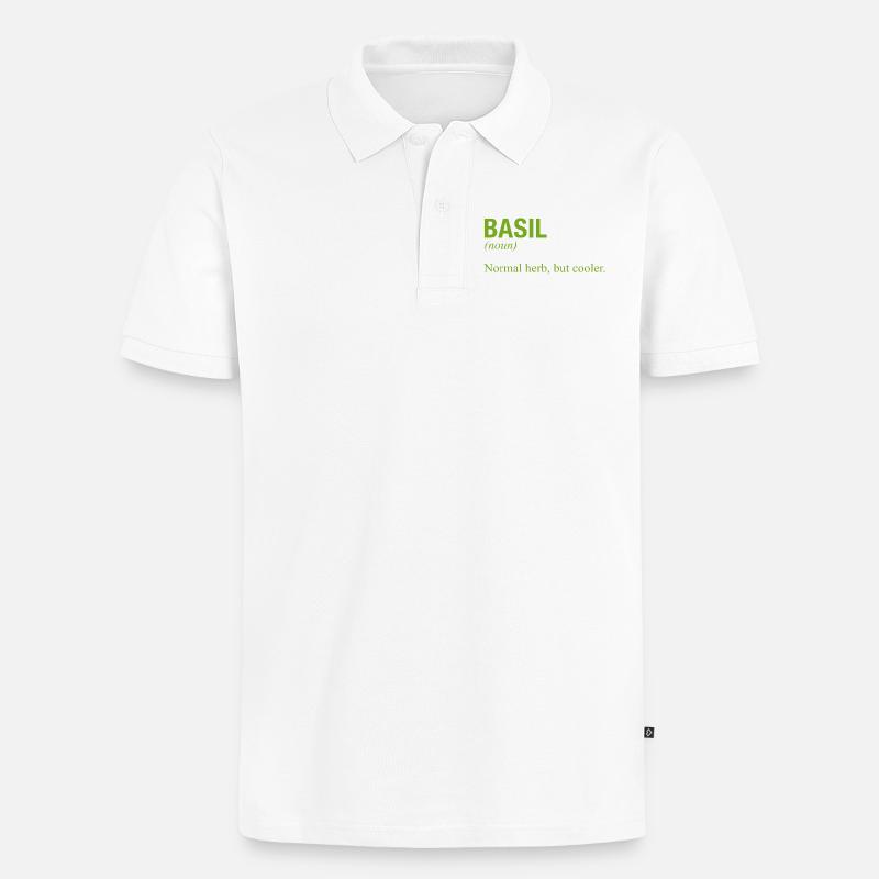 BASIL Basilikum - Männer Premium Bio Polo Shirt - Weiß