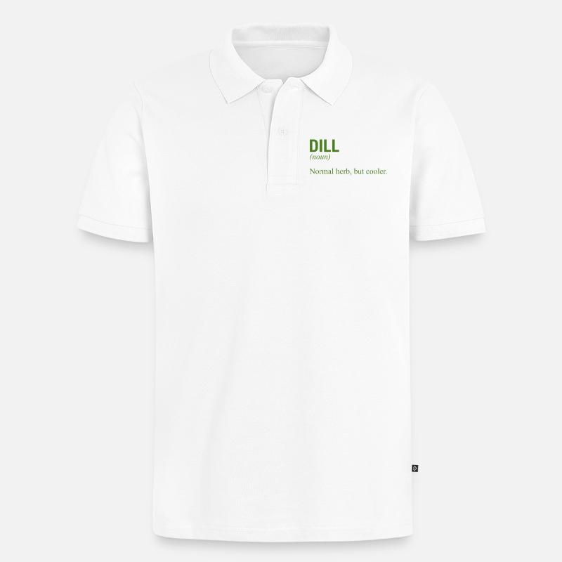 DILL - Männer Premium Bio Polo Shirt - Weiß