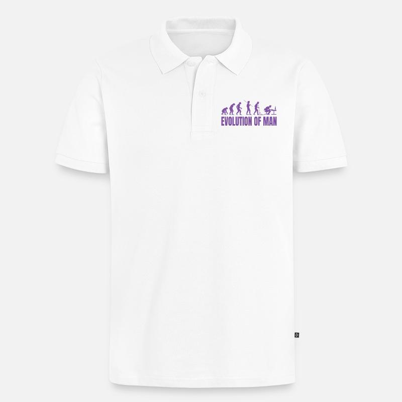 Programmierer Computerfreak Evolution Retro - Männer Premium Bio Polo Shirt - Weiß