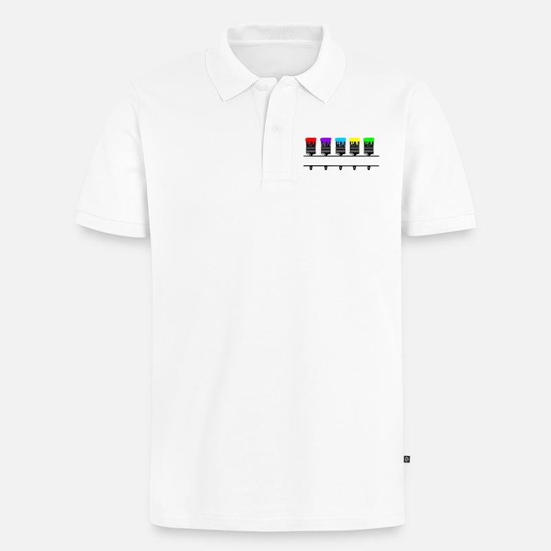 Farbpinsel mit leerer Aussparung - Männer Premium Bio Polo Shirt - Weiß