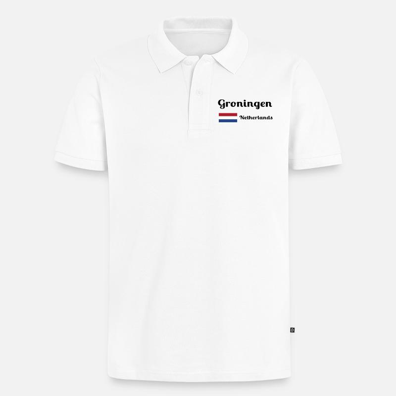 Groningue, Pays-Bas - Imprimés élégants - Polo bio Premium Homme - blanc