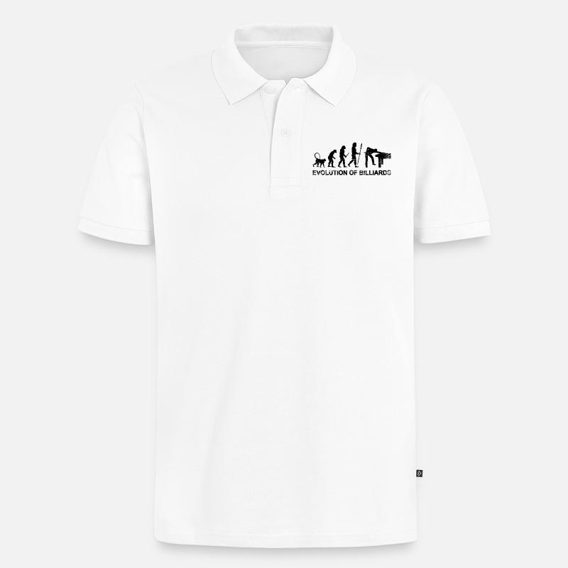 Billard Evolution - Männer Premium Bio Polo Shirt - Weiß
