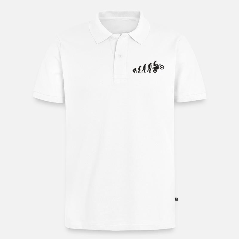 Evolution motorcycling - Männer Premium Bio Polo Shirt - Weiß