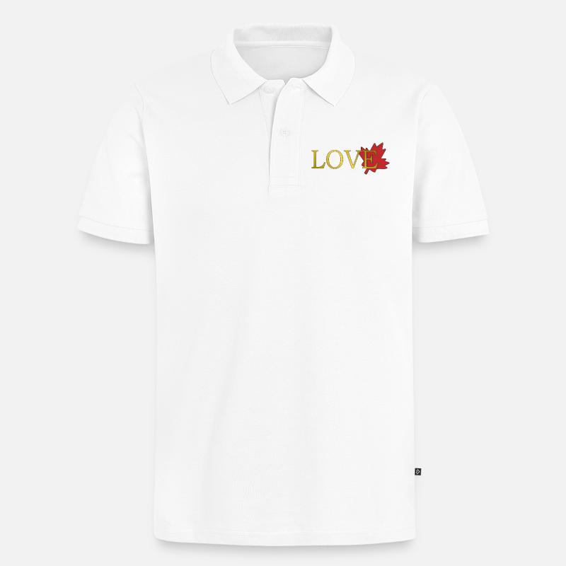 Amour Feuille d'érable du canada - Polo bio Premium Homme - blanc