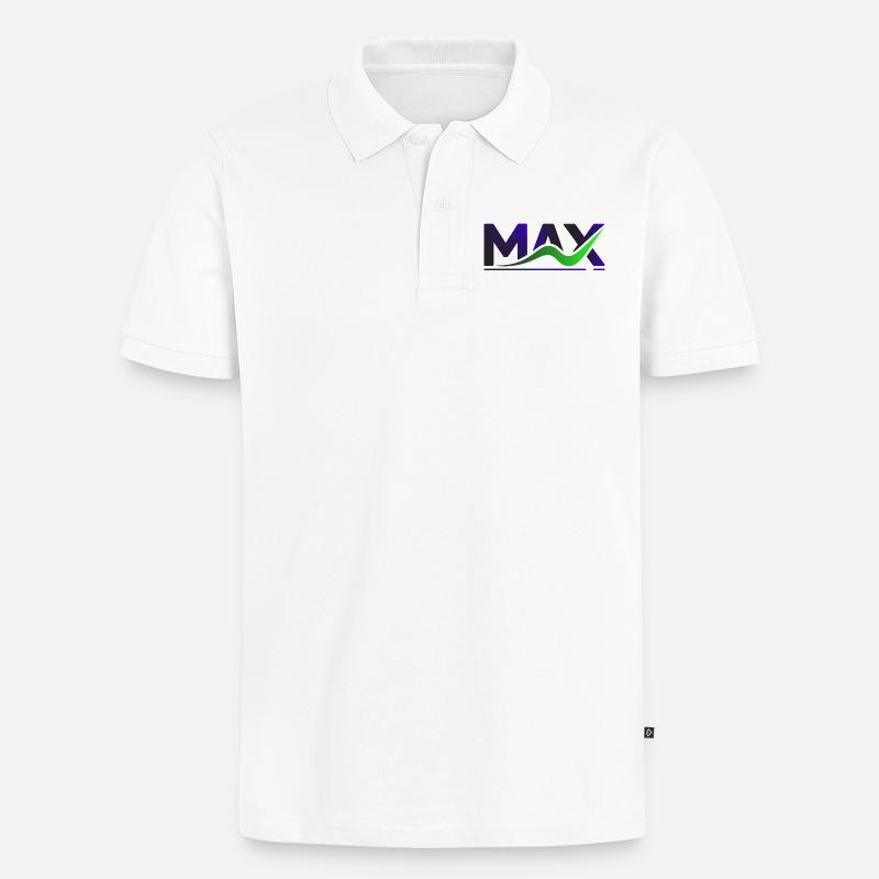 MAX Wave Gradient Logo Tee - Männer Premium Bio Polo Shirt - Weiß