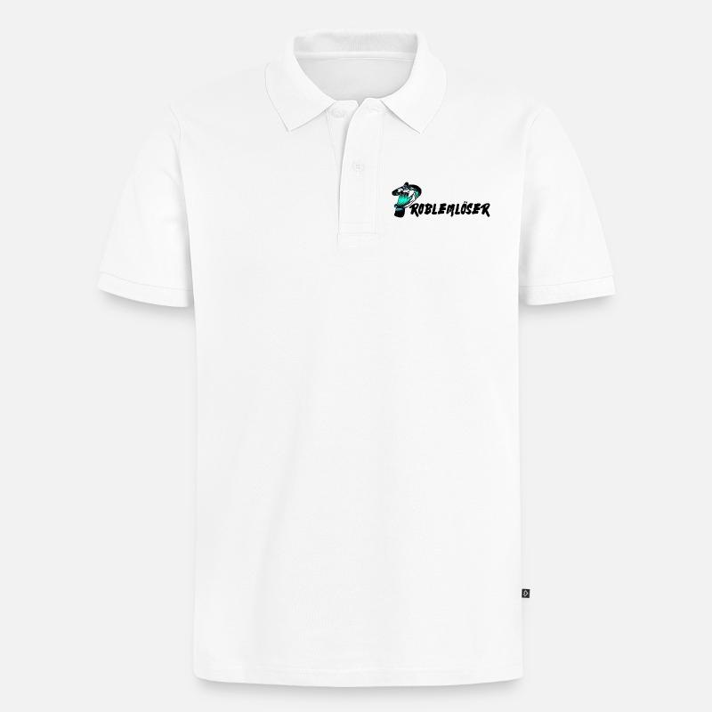 Problem problemlöser text - Männer Premium Bio Polo Shirt - Weiß