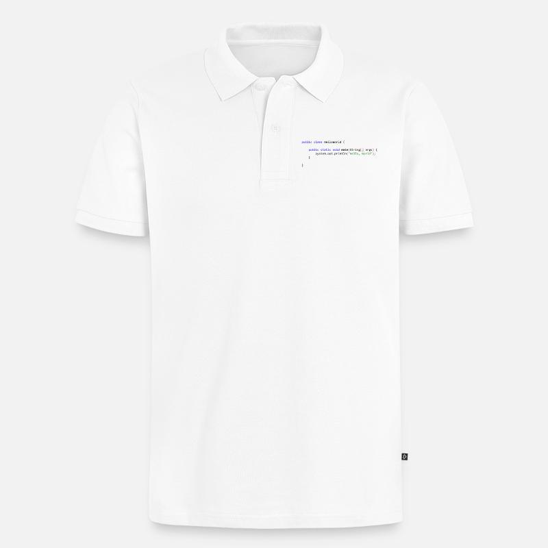 Hello World in Java - Männer Premium Bio Polo Shirt - Weiß
