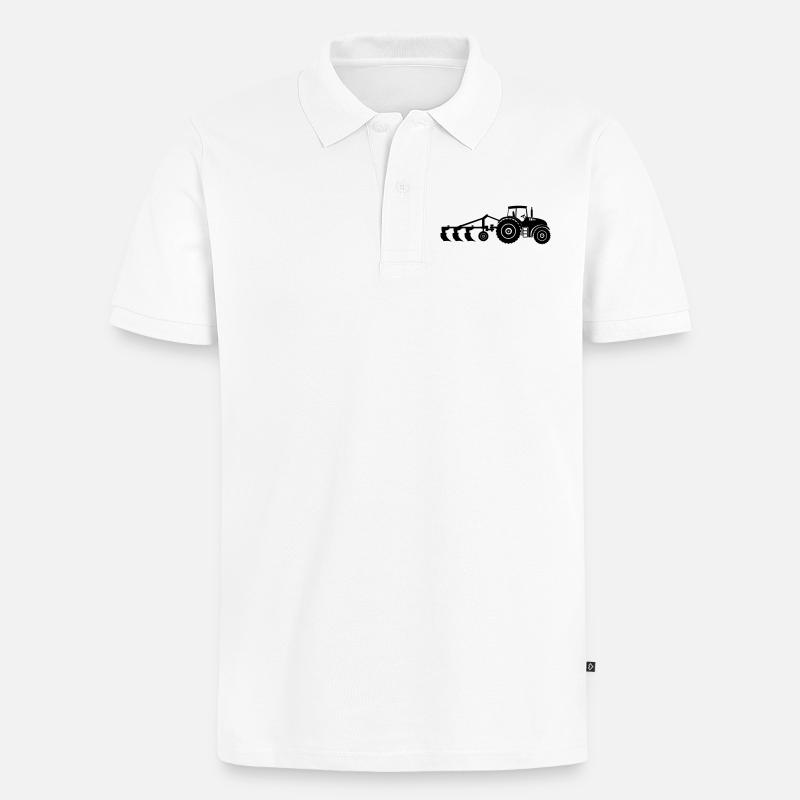 Acker-Traktor-Pflug - Männer Premium Bio Polo Shirt - Weiß