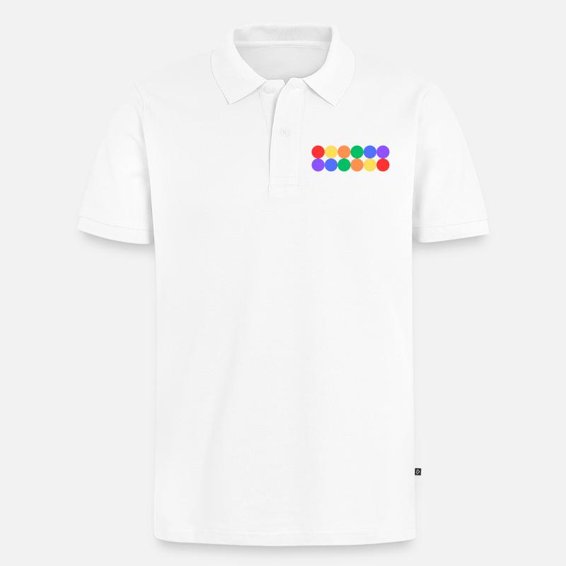 Rainbow Pride - Männer Premium Bio Polo Shirt - Weiß