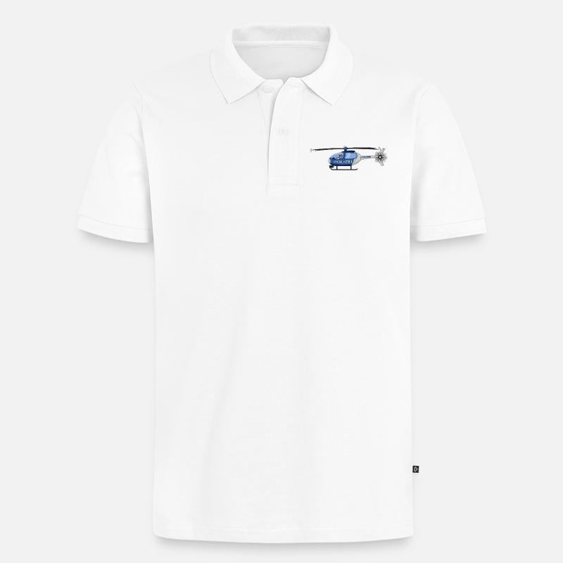 Polizei Hubschrauber Pilot - Männer Premium Bio Polo Shirt - Weiß