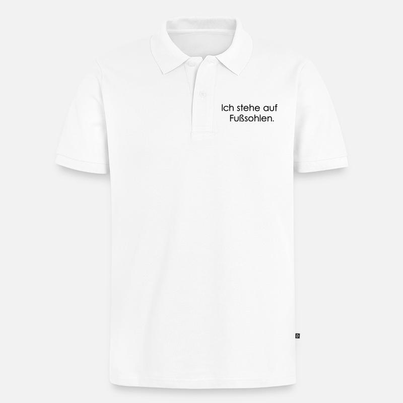 Fusssohlen - Männer Premium Bio Polo Shirt - Weiß