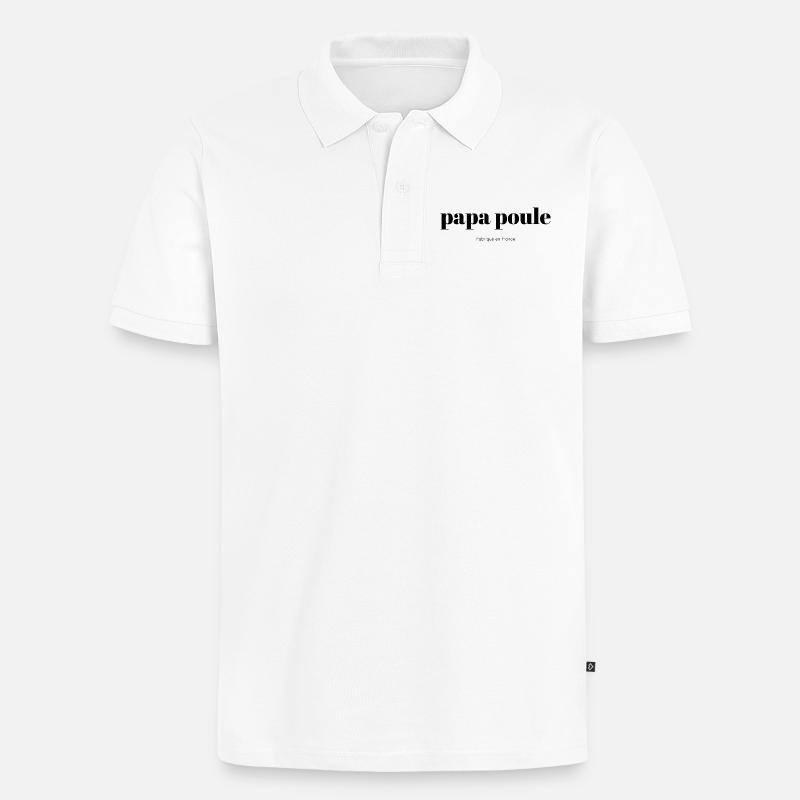 Papa-Poule-script - Polo bio Premium Homme - blanc