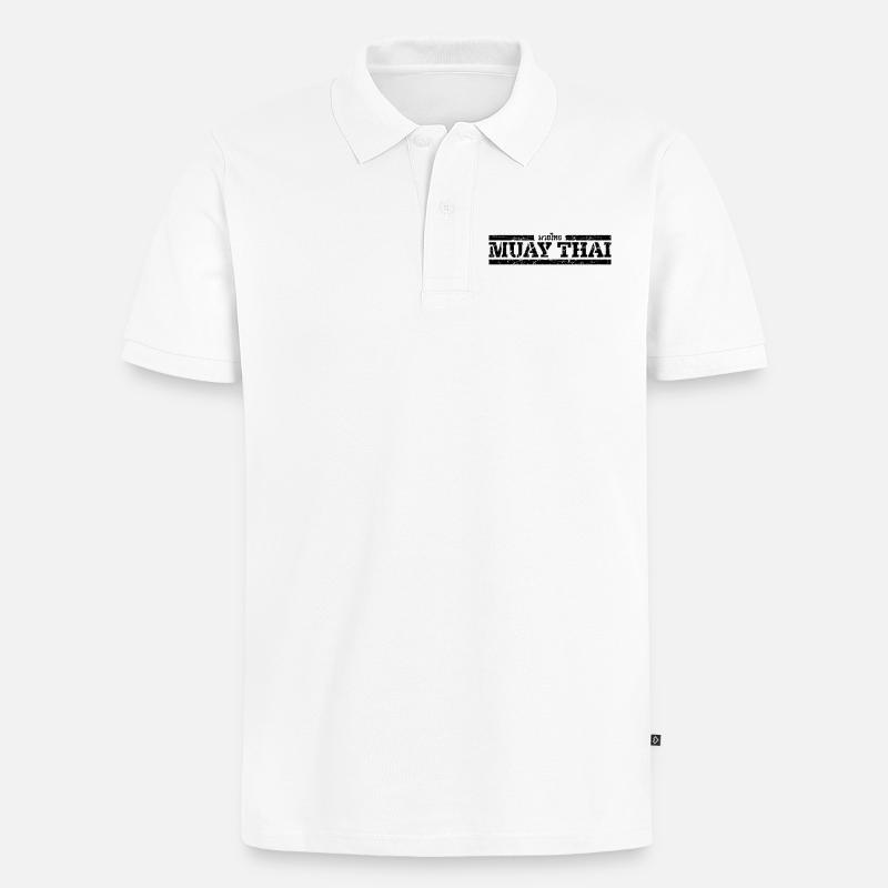 Muay Thaï - Polo bio Premium Homme - blanc