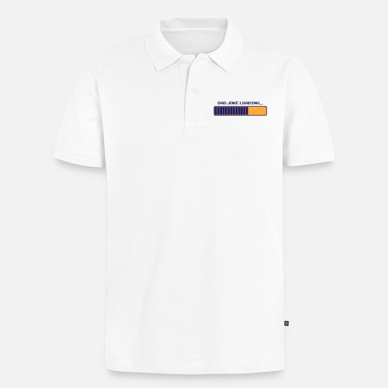 Dad Joke Loading – Pixelbar - Männer Premium Bio Polo Shirt - Weiß