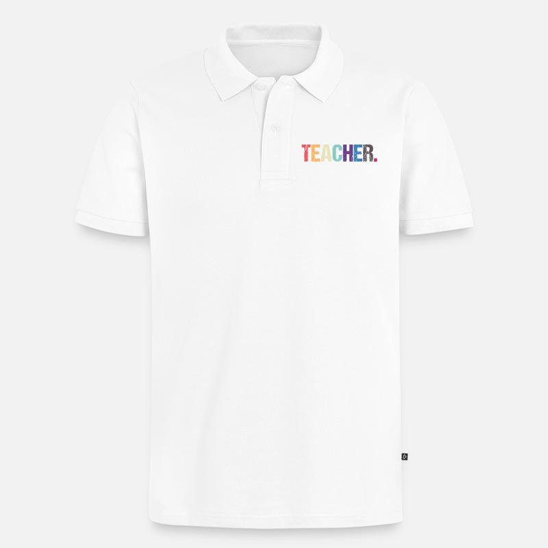 Conception colorée de TEACHER - Polo bio Premium Homme - blanc