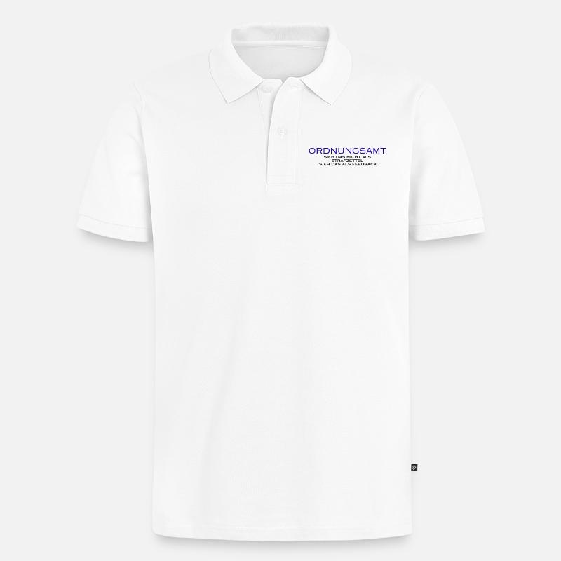 Ordnungsamt Sieh das als Feedback - Männer Premium Bio Polo Shirt - Weiß
