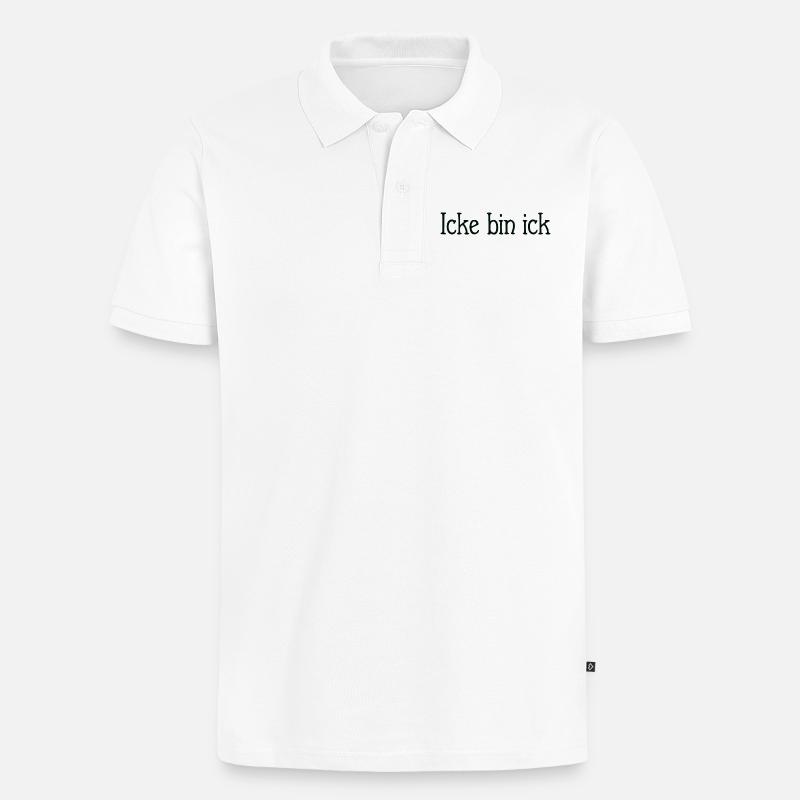 Icke bin ick Berlin - Männer Premium Bio Polo Shirt - Weiß