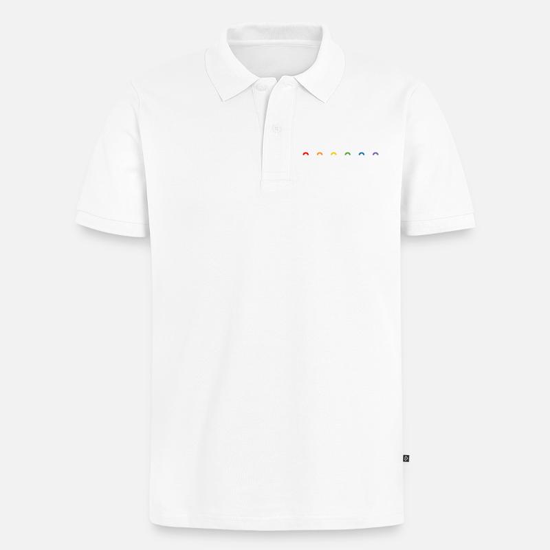 🌈❤️Regenbogen rainbow🏳️‍🌈 - Männer Premium Bio Polo Shirt - Weiß