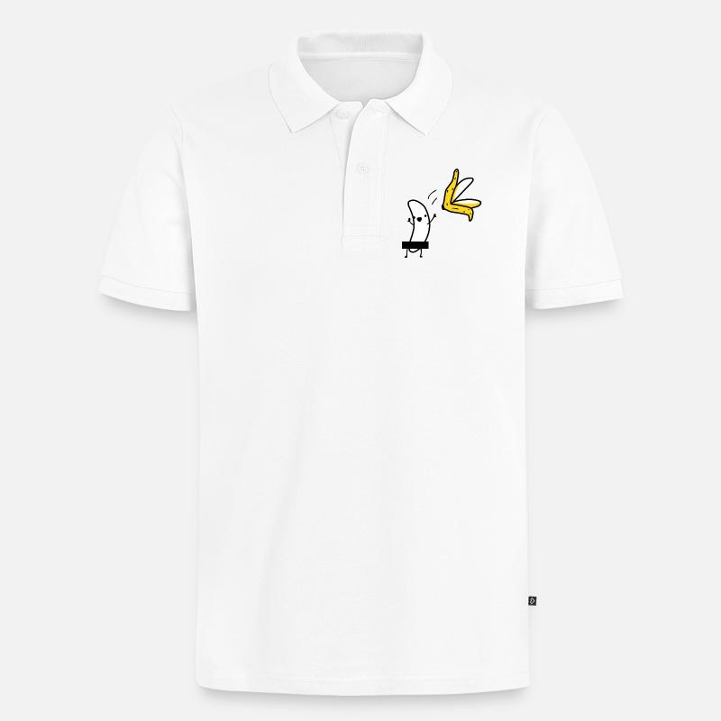 Striptease Banane - Männer Premium Bio Polo Shirt - Weiß