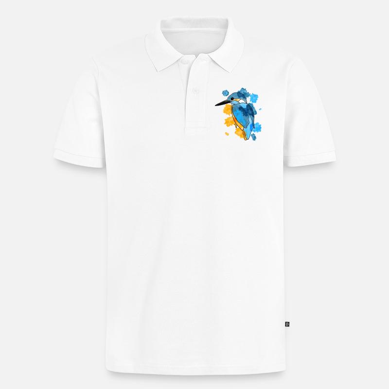 Eisvogel - Männer Premium Bio Polo Shirt - Weiß