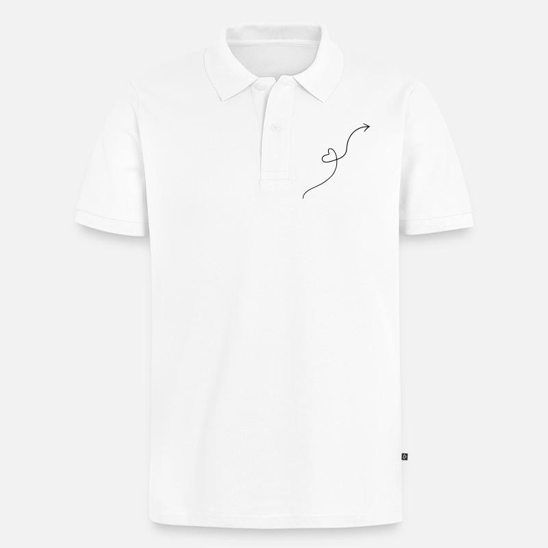 Herzpfeil - Männer Premium Bio Polo Shirt - Weiß