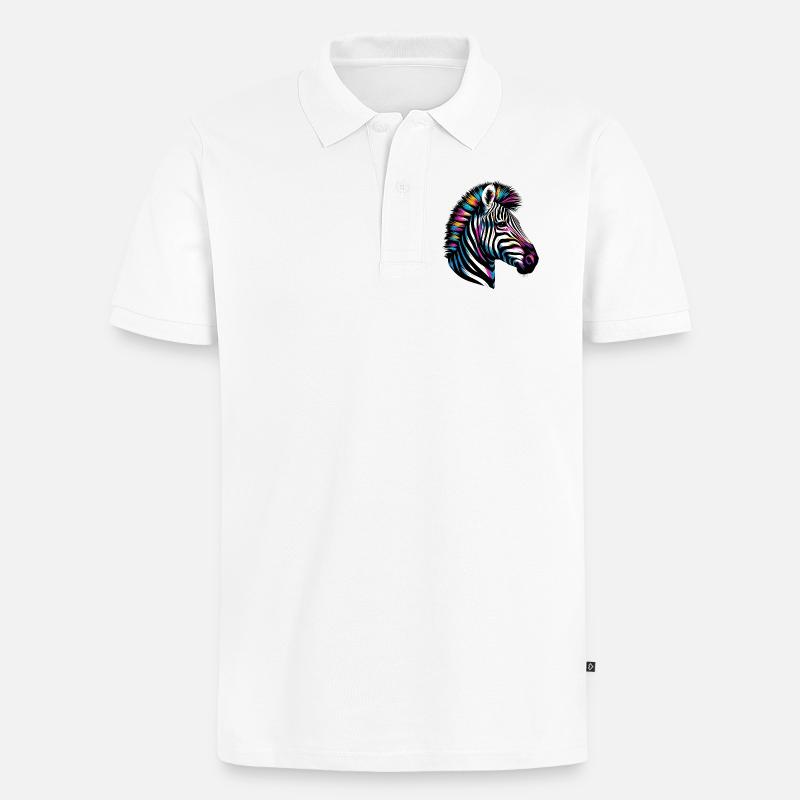 Zebra - Männer Premium Bio Polo Shirt - Weiß