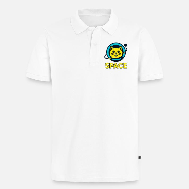 Chat de l’espace - Polo bio Premium Homme - blanc
