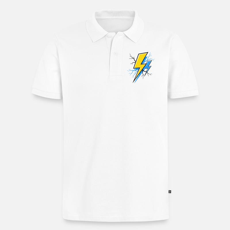 Rayon Bleu Jaune - Polo bio Premium Homme - blanc