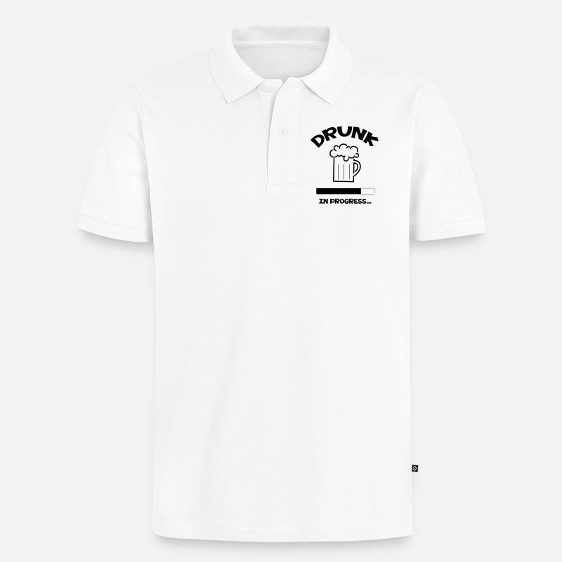 Drunk in Progress - alcool - Polo bio Premium Homme - blanc