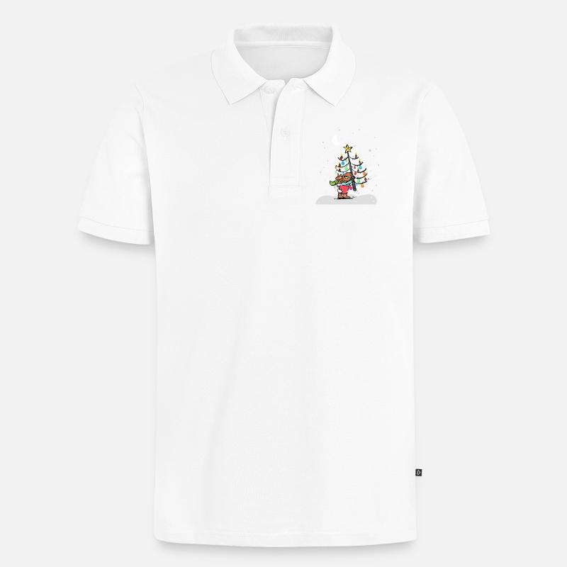 Weihnachtsbaum - Männer Premium Bio Polo Shirt - Weiß