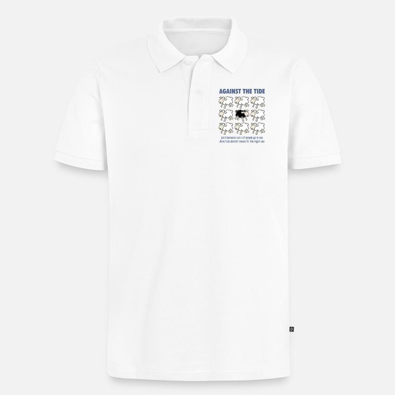 Gegen den Strom - Männer Premium Bio Polo Shirt - Weiß