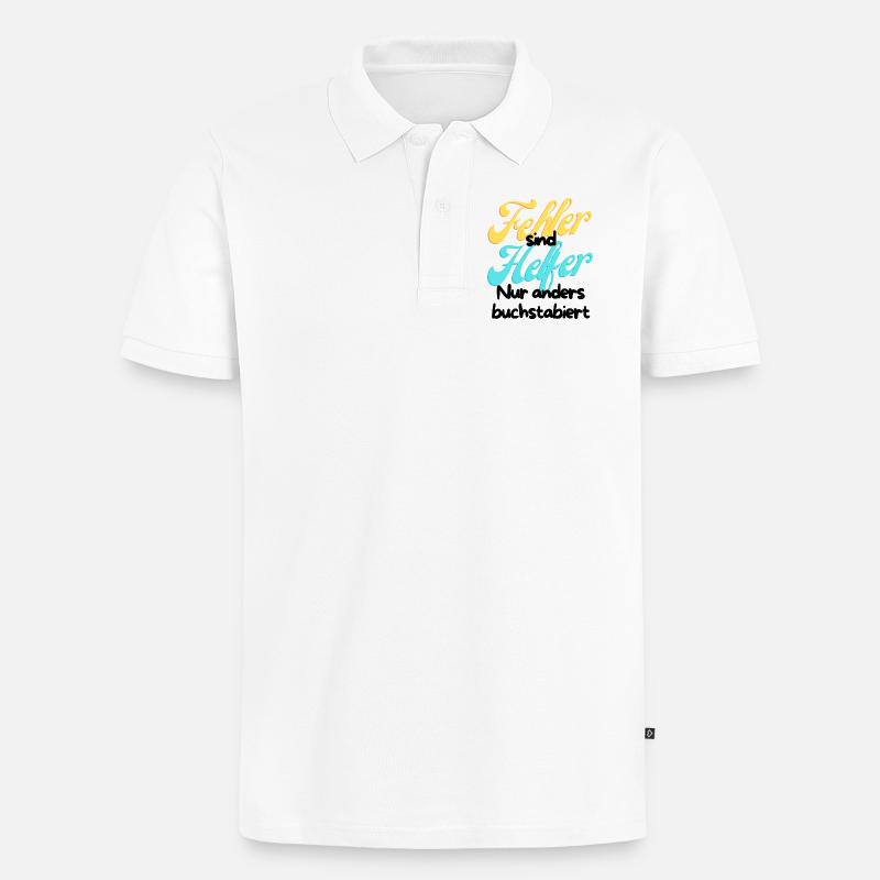 Fehler Helfer Gradient Script - Männer Premium Bio Polo Shirt - Weiß