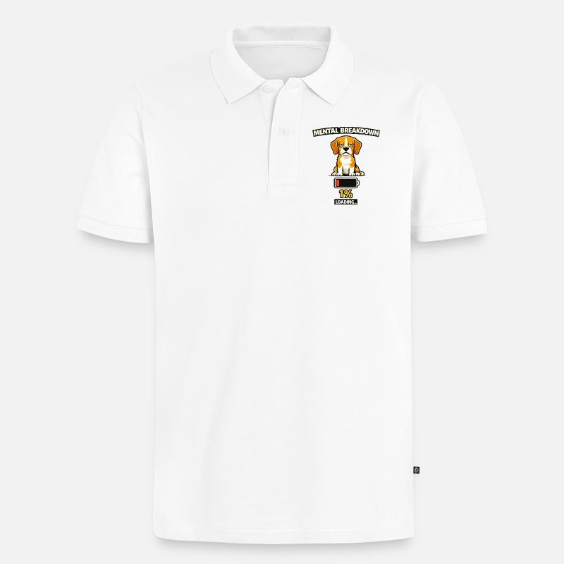 Effondrement mental du Beagle Loading - Polo bio Premium Homme - blanc